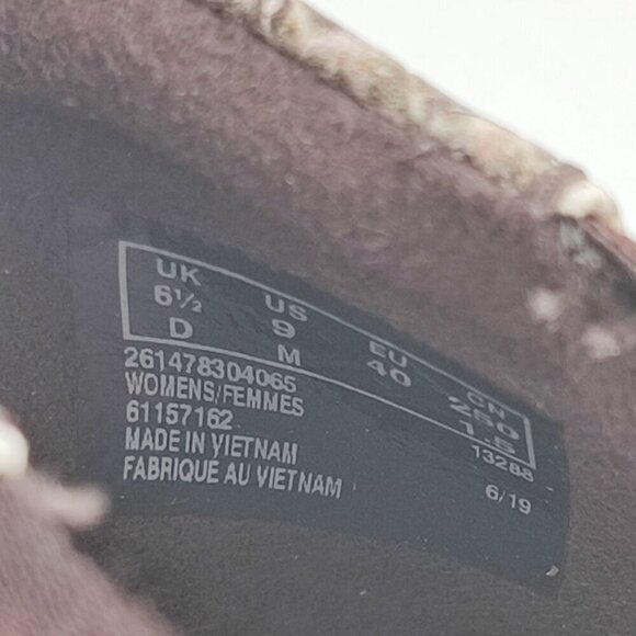 Clarks Women's Collection Brown Leather Snake Flats Size 9M - Picture 7 of 8